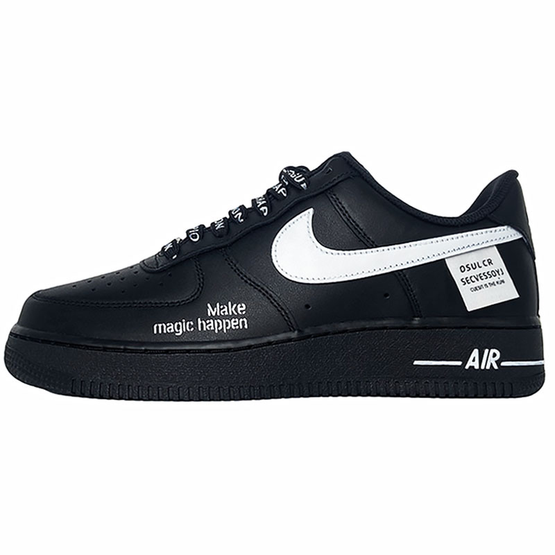Nike Air Force 1 Anti-Slip Wear-Resistant Low-Top Skateboard Shoes Unisex Black