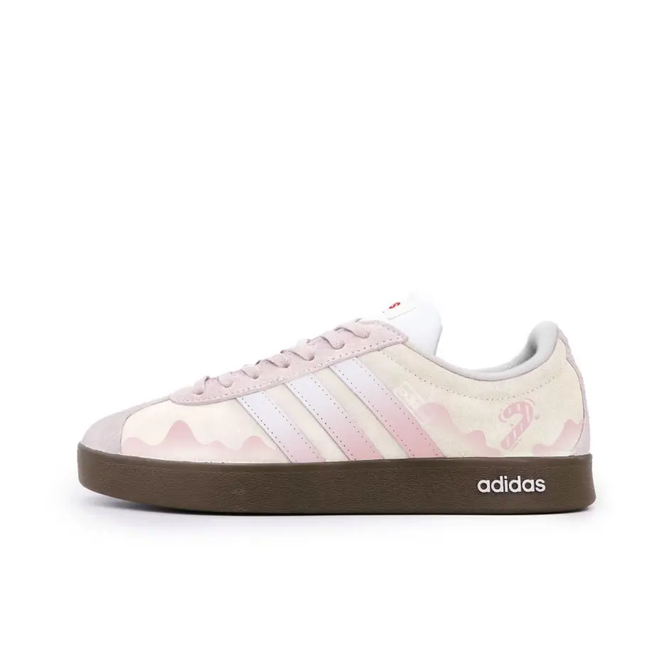 Adidas VL COURT 2.0 Creamy Candy Cushioning, Wear Resistant Low top Skateboard Shoes Unisex Pink White