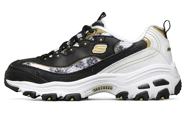 Skechers D'Lites Running Shoes Black/Gold Women's