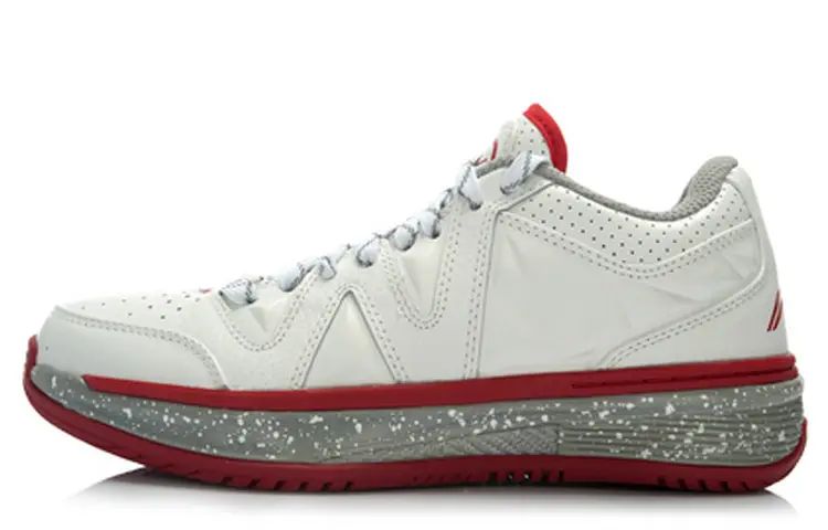 LiNing WOW 2 '305' Non slip Lightweight Low top Basketball Shoes Unisex White Red