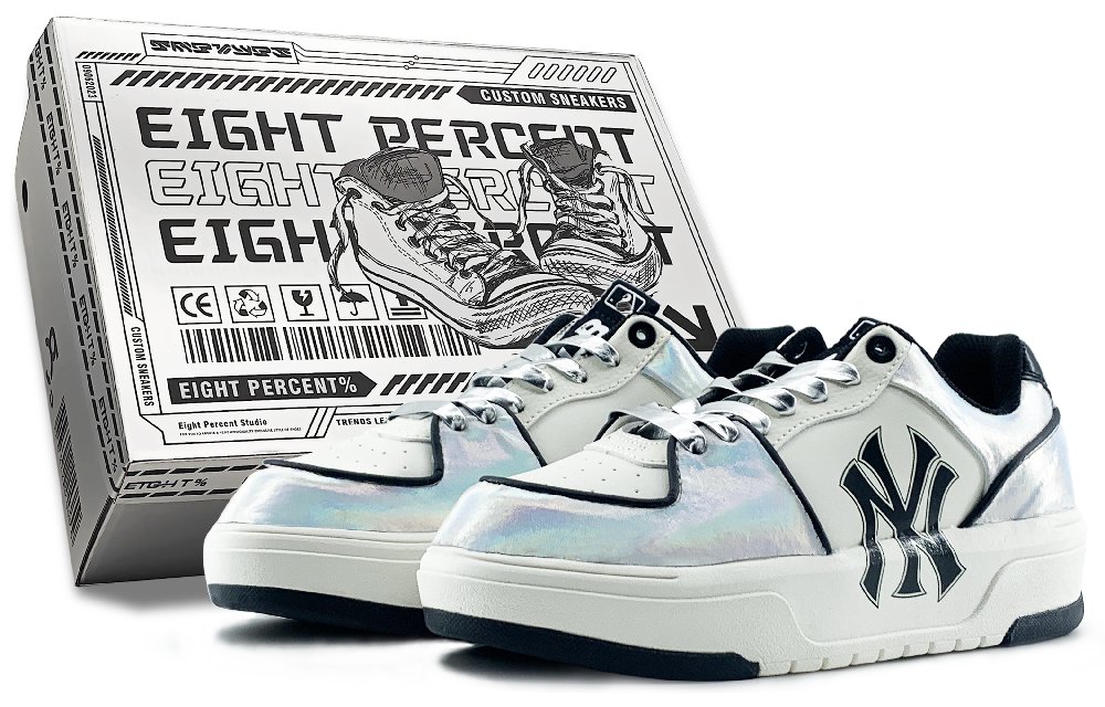 MLB Chunky Liner Low Top Skateboard Shoes Unisex Silver