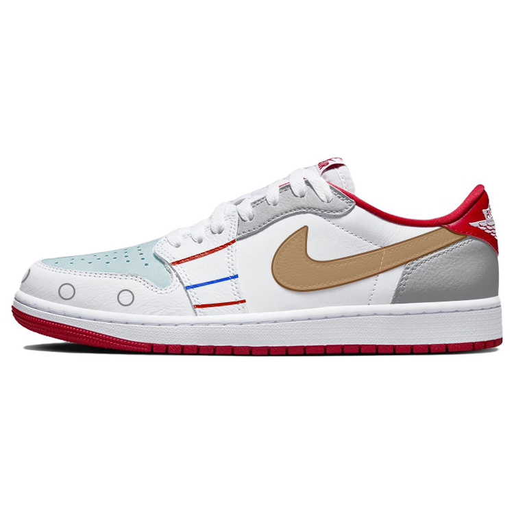 JORDAN Air JORDAN 1 Vintage Basketball Shoes Unisex Low-Top White Red купить в интернет-магазине Yoocart с быстрой доставкой по России.