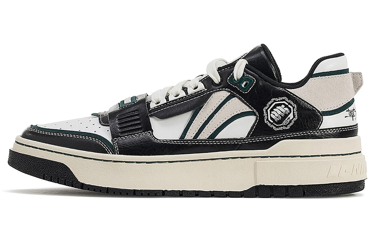 LiNing Rookie Anti-Slip Wear-Resistant Low-Top Skateboard Shoes Women's Black White