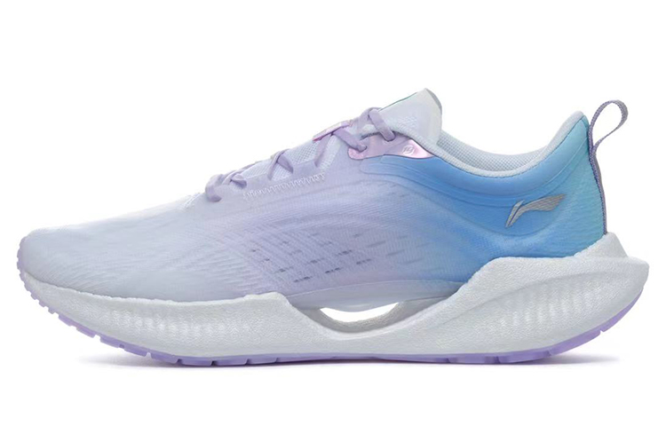 LiNing Super Light 19 Cushioning Anti-Slip And Wear-Resistant Low-Top Running Shoes Women's Purple Blue