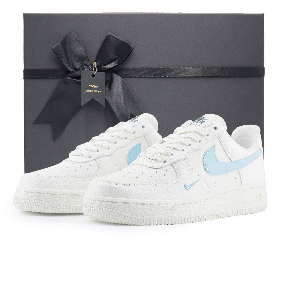 Nike Air Force 1 Anti-Slip Wear-Resistant Low-Top Skateboard Shoes Women's White Blue