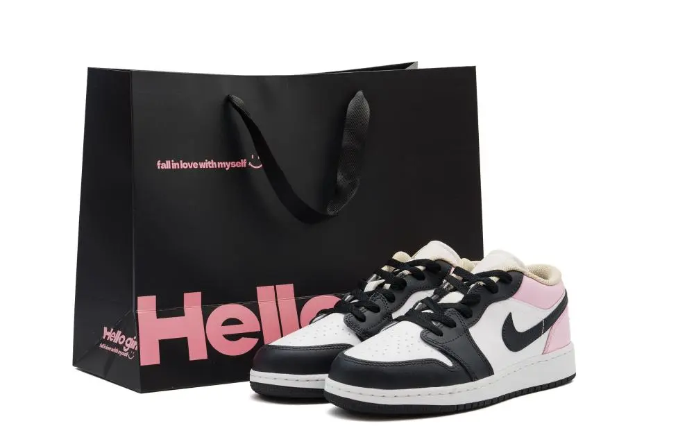 Jordan Air Jordan 1 Cushioning, Wear Resistant Low top Vintage Basketball Shoes Unisex Pink