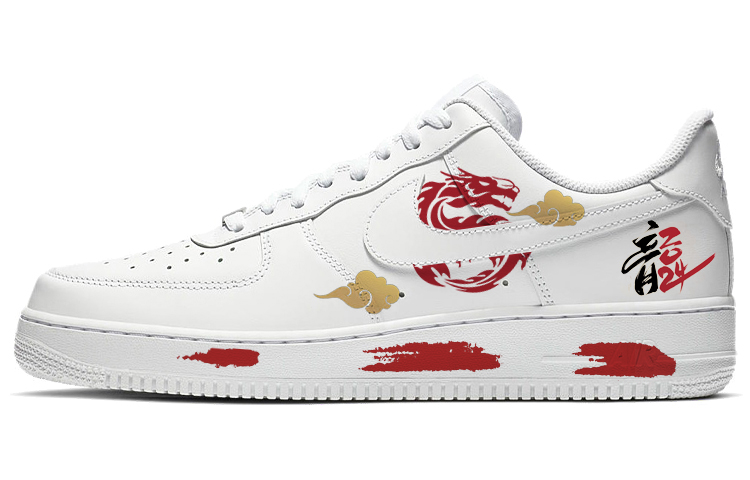 Nike Air Force 1 Skateboard Shoes Men's Low Top Red/White