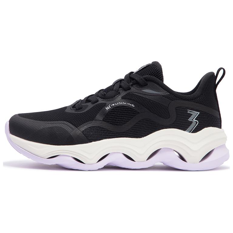 361° Cushioned Slip-Resistant Low-Top Running Shoes Women's Black Purple