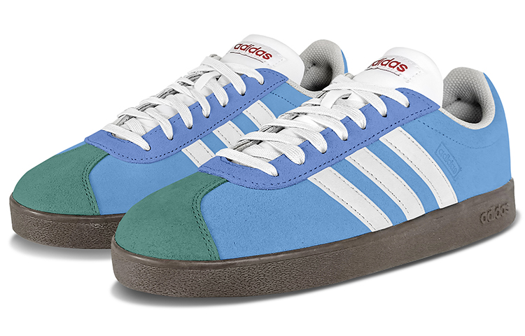 Adidas Neo Vl Court Lifestyle Anti-Slip Wear-Resistant Low-Top Skateboard Shoes Unisex Pink Blue