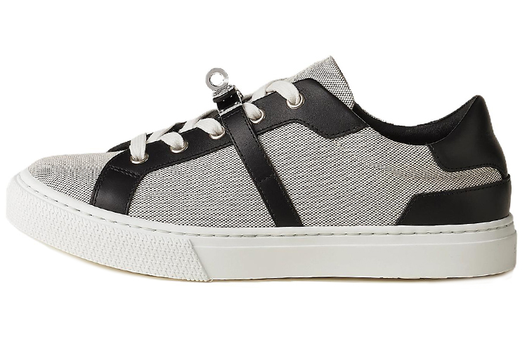 HERMES Kelly Low Top Stylish Skateboarding Shoes Women's Gray Black