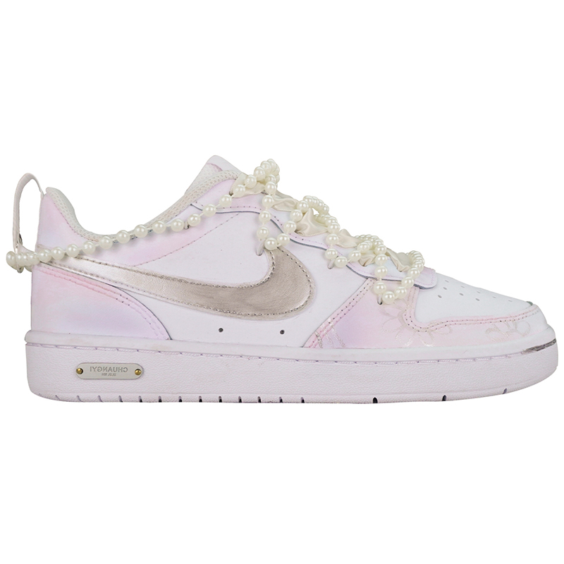 Nike Court Borough Anti Slip Wear Resistant Low Top Skateboard Shoes GS Pink White купить в интернет-магазине Yoocart с быстрой доставкой по России.