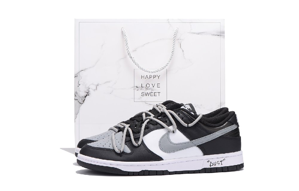 Nike Dunk Slip-Resistant Coverage Low-Top Skateboard Shoes Unisex Black Gray