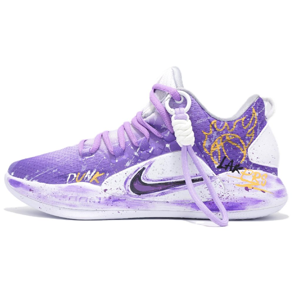 Nike Hyperdunk X Cushioning Anti-Slip And Wear-Resistant Low-Top Basketball Shoes Men's White Purple