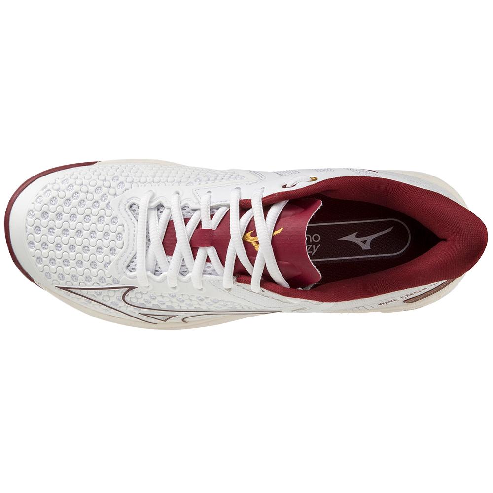 Mizuno Wave Exceed Tour 5 Slip-Resistant Low-Top Tennis Shoes Unisex White Red