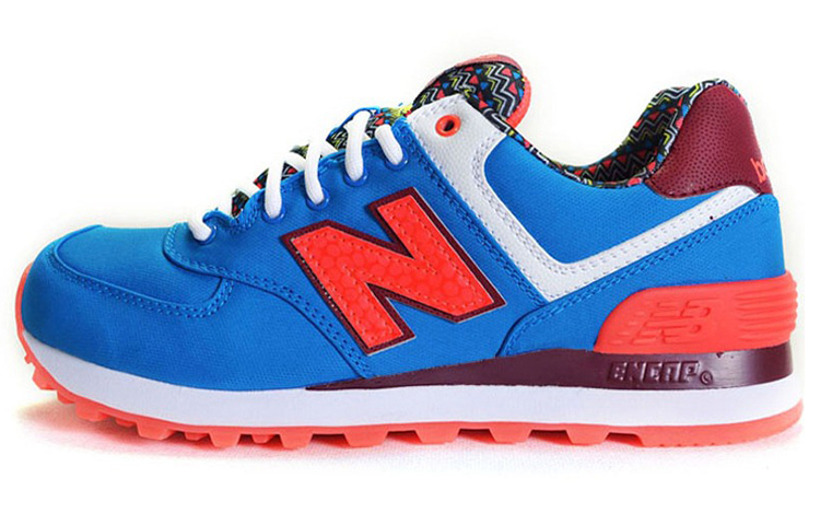 New Balance 574 Series Low Tops Blue Orange Women's