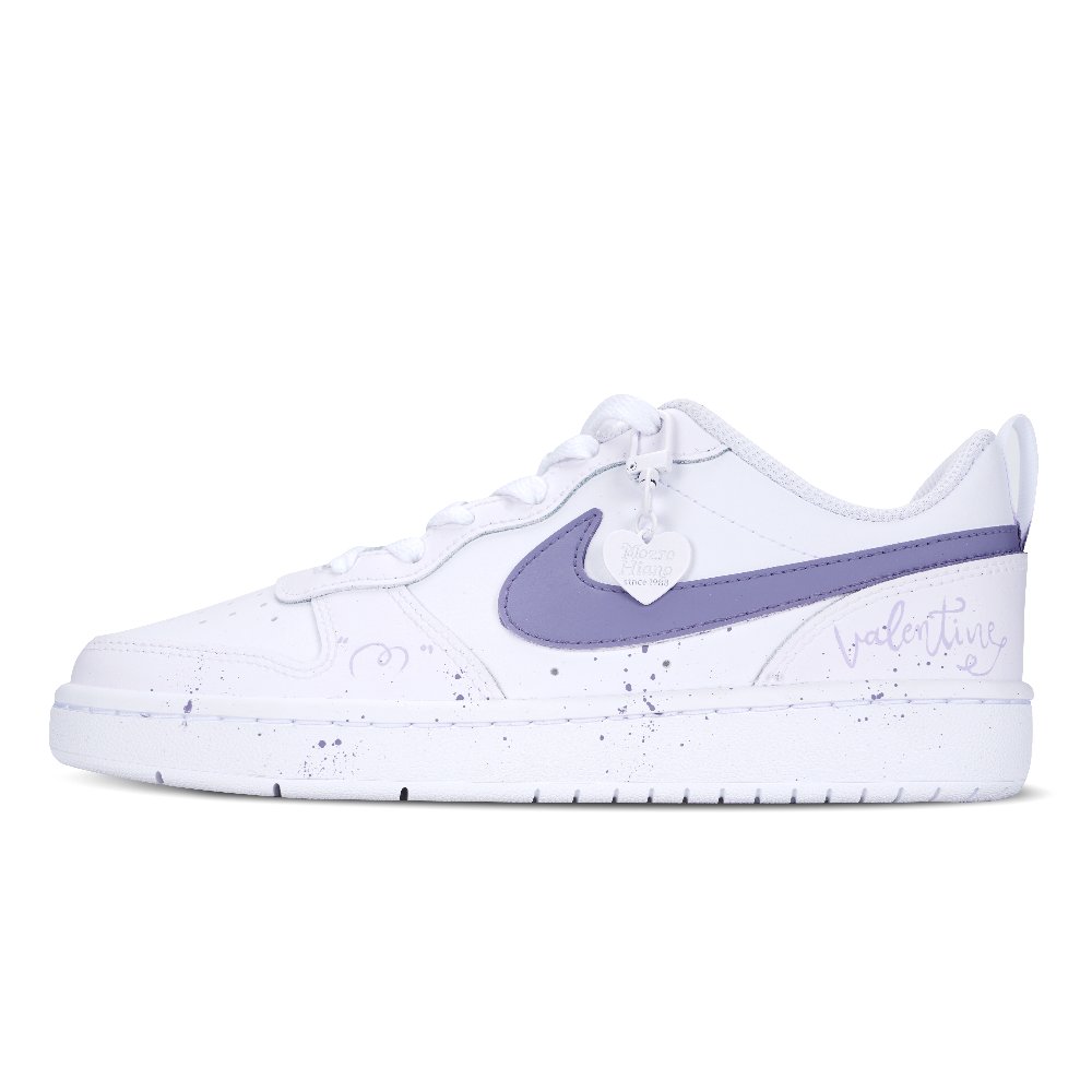 Nike Court Borough Skateboard Shoes Women's Low Top White/Purple