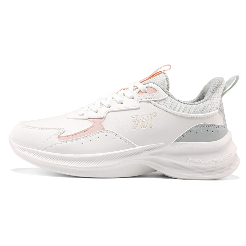 361° Cushioning Anti-Slip And Wear-Resistant Low-Top Casual Running Shoes Women's White Pink