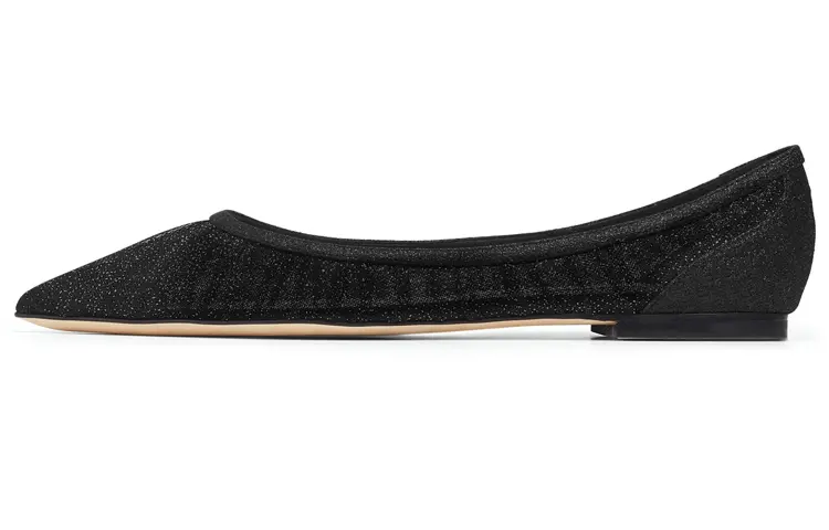 Jimmy Choo LOVE Flat Shoes Women's Black
