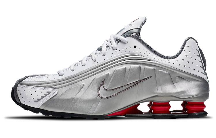 Nike Shox R4 Metallic Silver Comet Red 2018