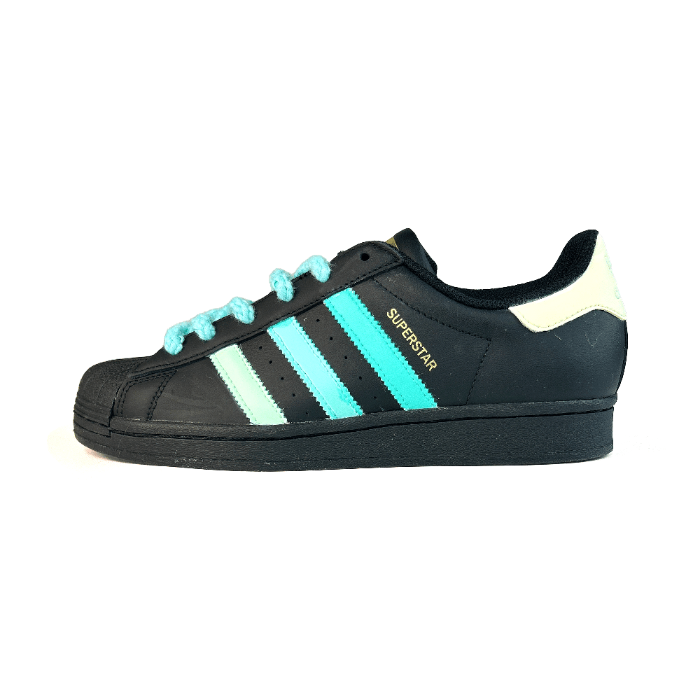 Adidas Originals SUPERSTAR Cool Mint Slip Resistant Cushioning Low Top Skateboard Shoes Unisex Black Green