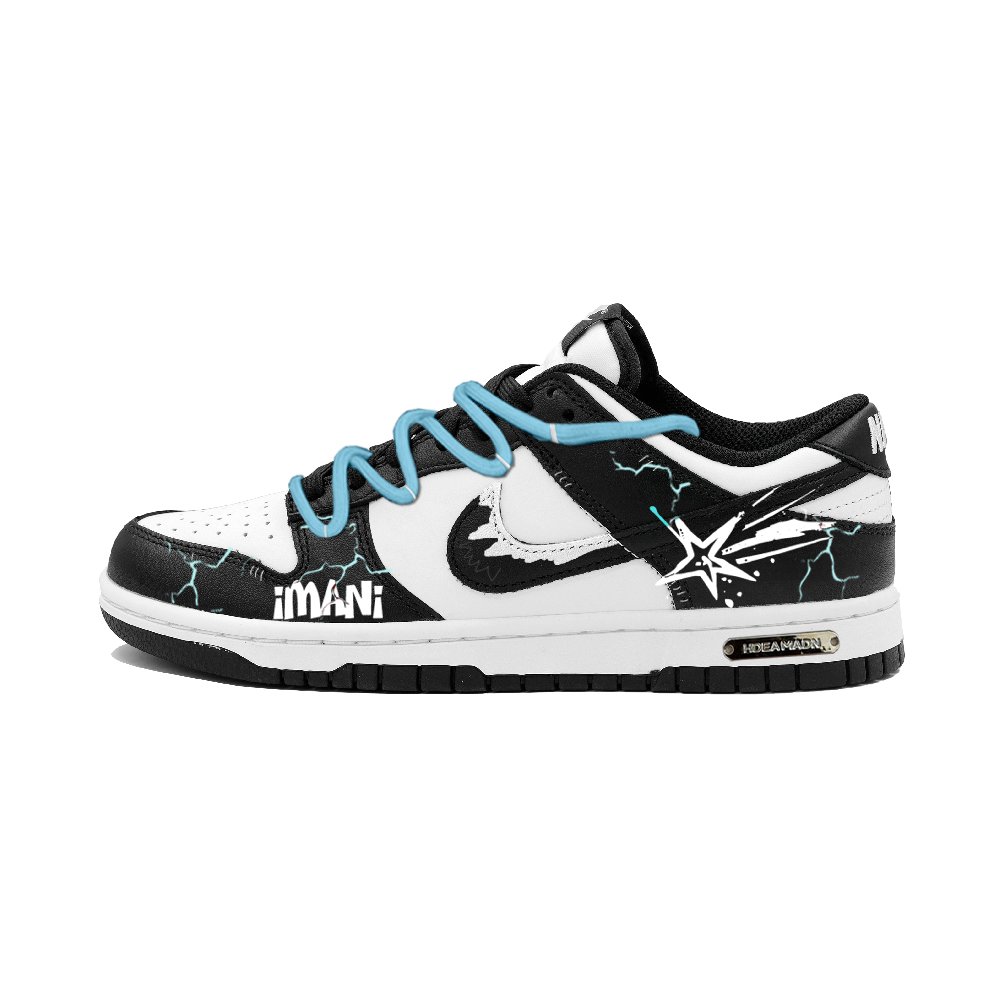Nike Dunk Fiery Beat Non-slip Lightweight Low-Top Skateboard Shoes Women's Black White