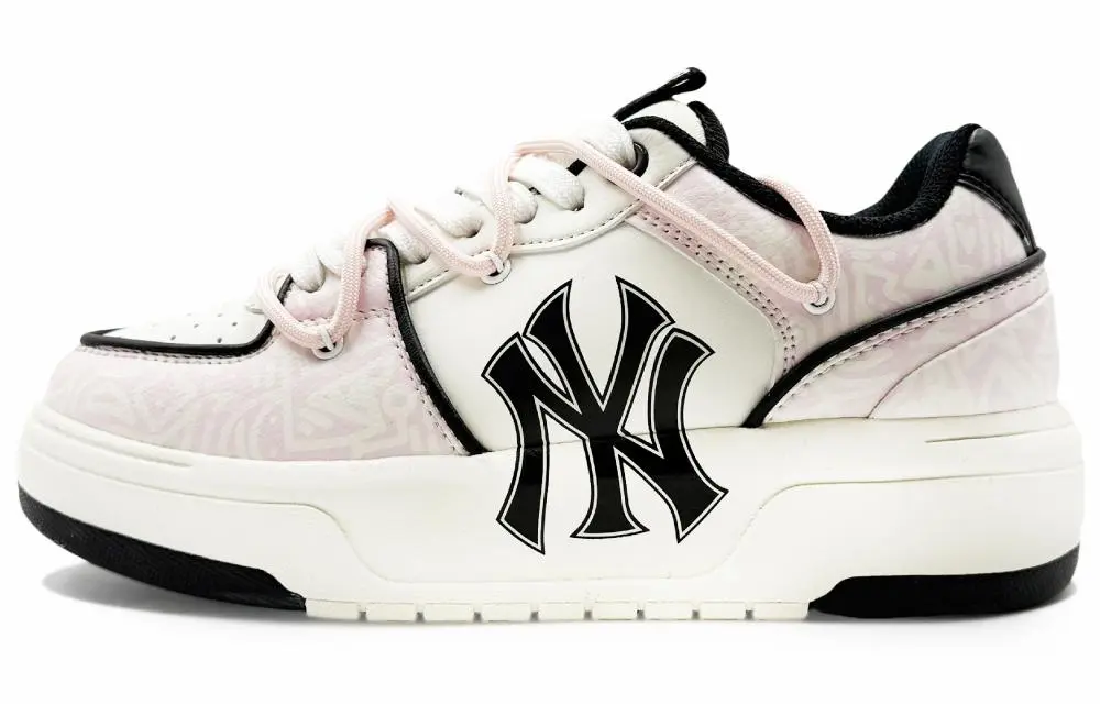 MLB Chunky Liner Abrasion Resistant Low top Skateboard Shoes Unisex Pink White