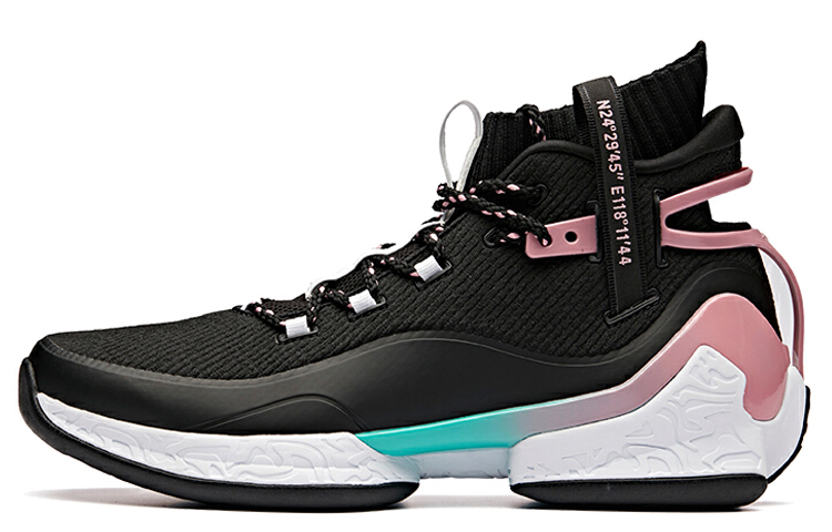 Anta UFO2.0 Irregular Shape High-Top Basketball Shoes Men's Black Pink White