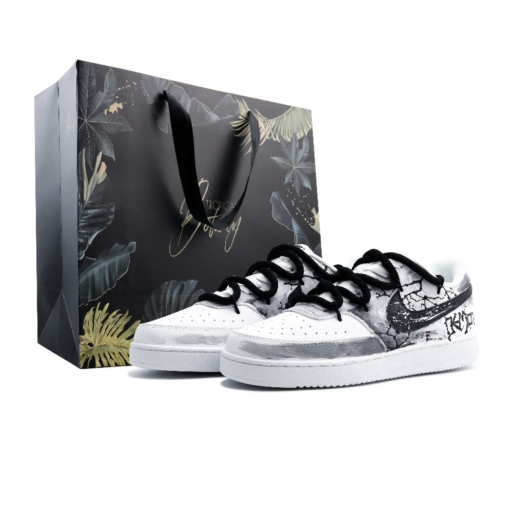 Nike Court Vision 1 Gothic Rift Abrasion Resistant Low Top Skateboard Shoes Men's Black