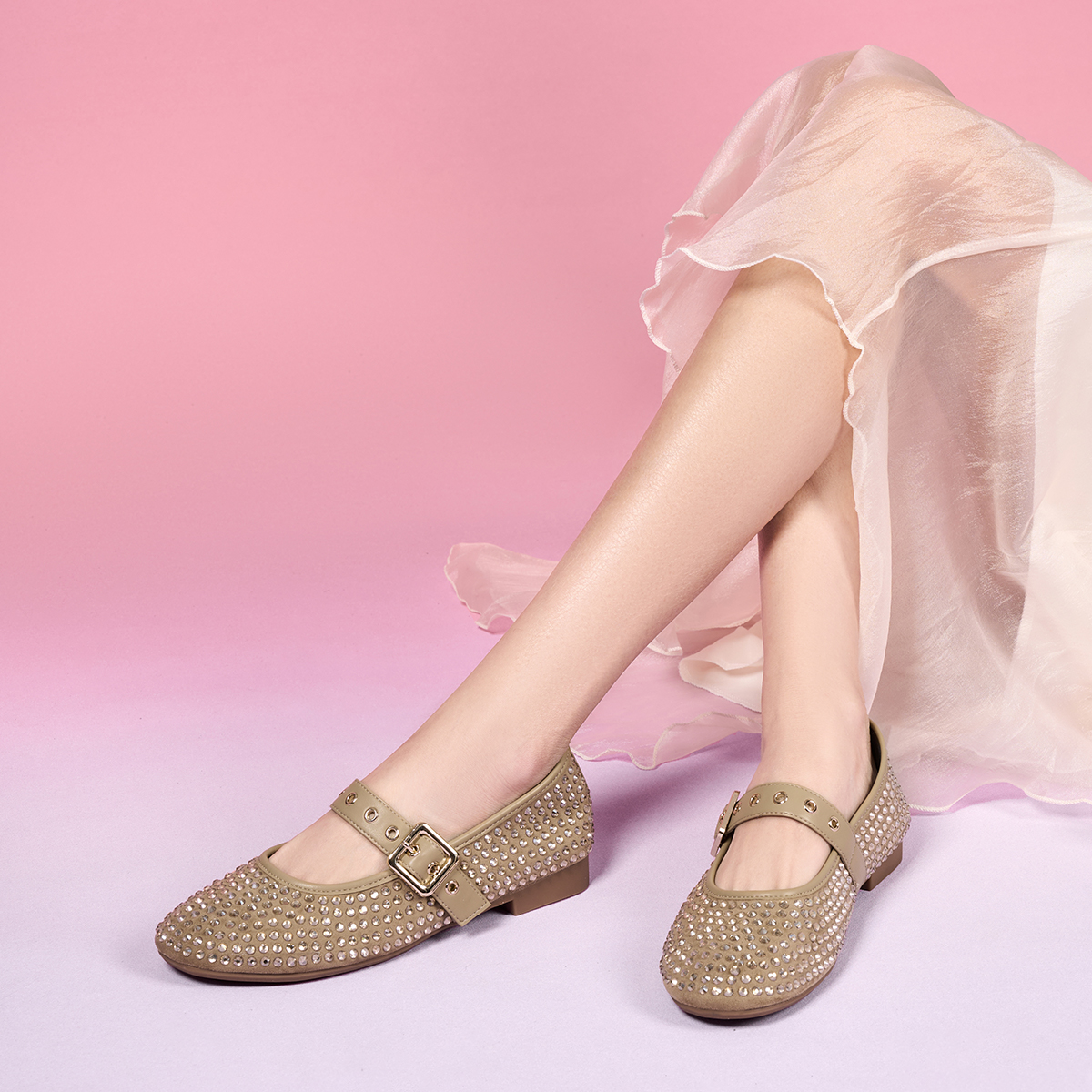 EBLAN Mary Jane Shoes Women's Apricot купить в интернет-магазине Yoocart с быстрой доставкой по России.