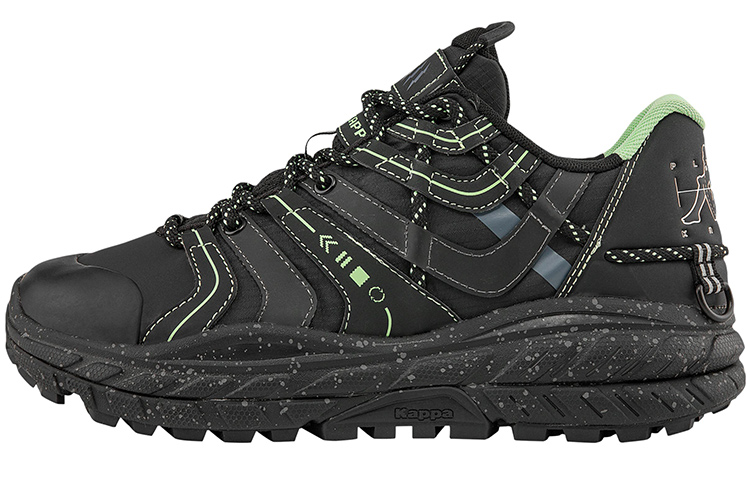 Kappa Player's Electronic Music Vintage Platform Sports Wear-Resistant Coverage Low-Top Casual Shoes Unisex Black