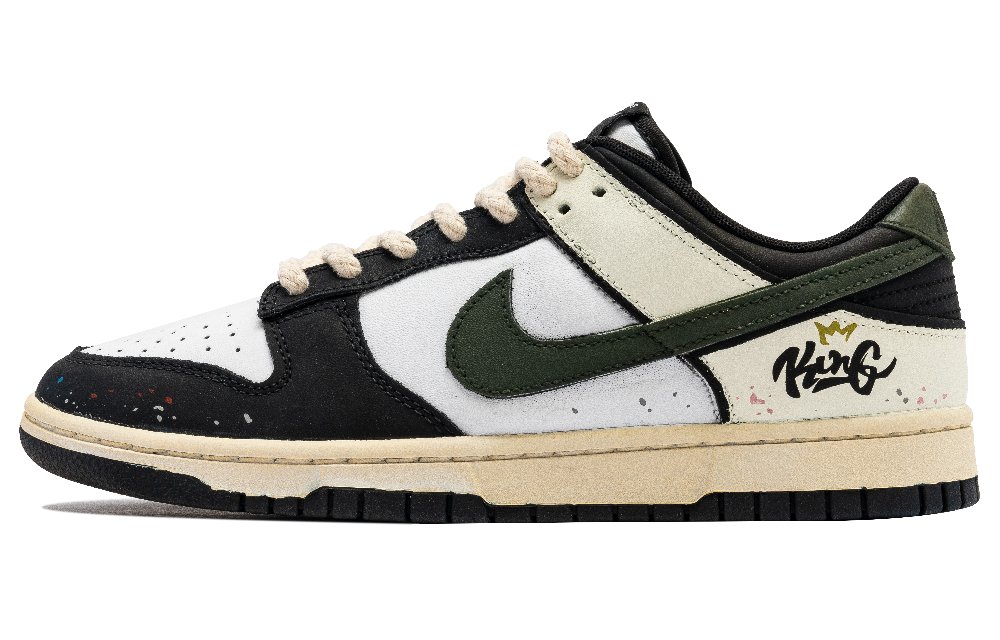 Nike Dunk Low Top Skateboard Shoes Men's Black Green