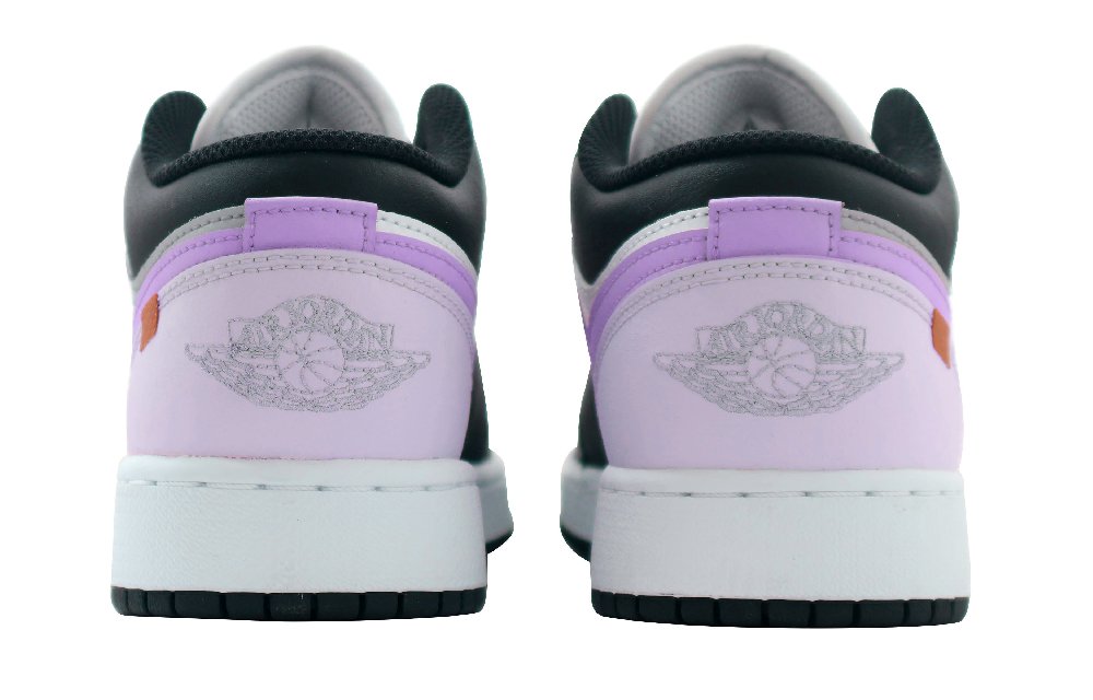 Jordan Air Jordan 1 Low Top Vintage Basketball Shoes GS Black Purple