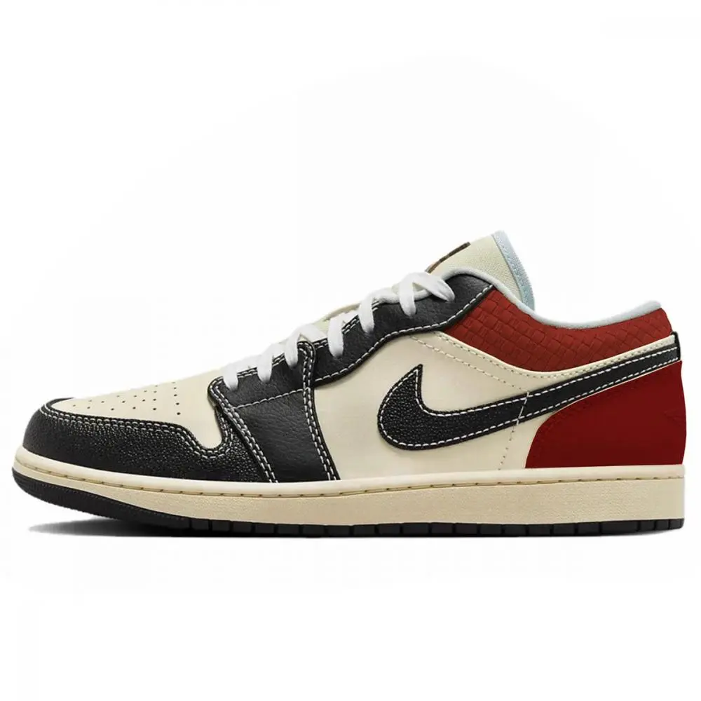 Jordan Air Jordan 1 Anti-Slip Wear-Resistant Low-Top Vintage Basketball Shoes Men's Black