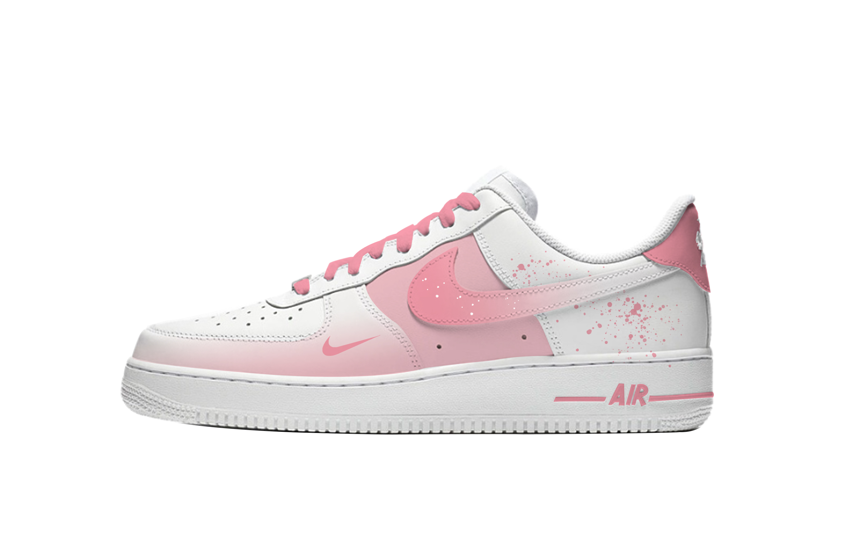 Nike Air Force 1 Pink Girlish, Shopping Bag Abrasion Resistant Low top Skateboard Shoes Unisex Pink White