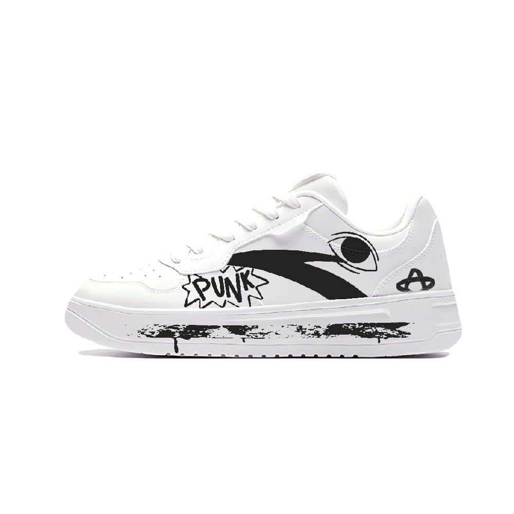 Anta Relaxed Anti Slip Wear Resistant Low Top Skateboard Shoes Unisex Black