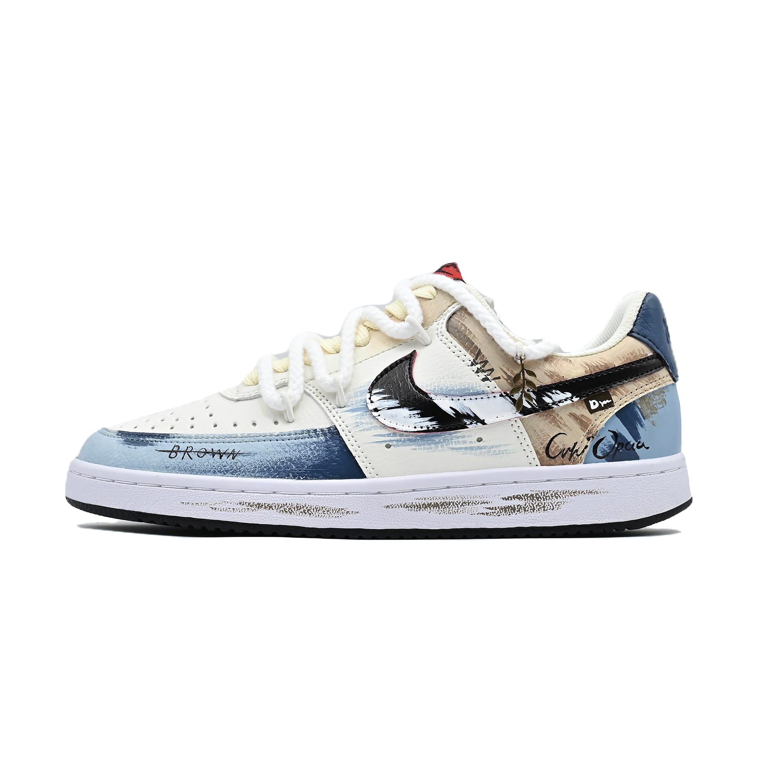 Nike Court Vision Sleep Artist Abrasion Resistant Slip Resistant Low top Skateboard Shoes Men's Blue White