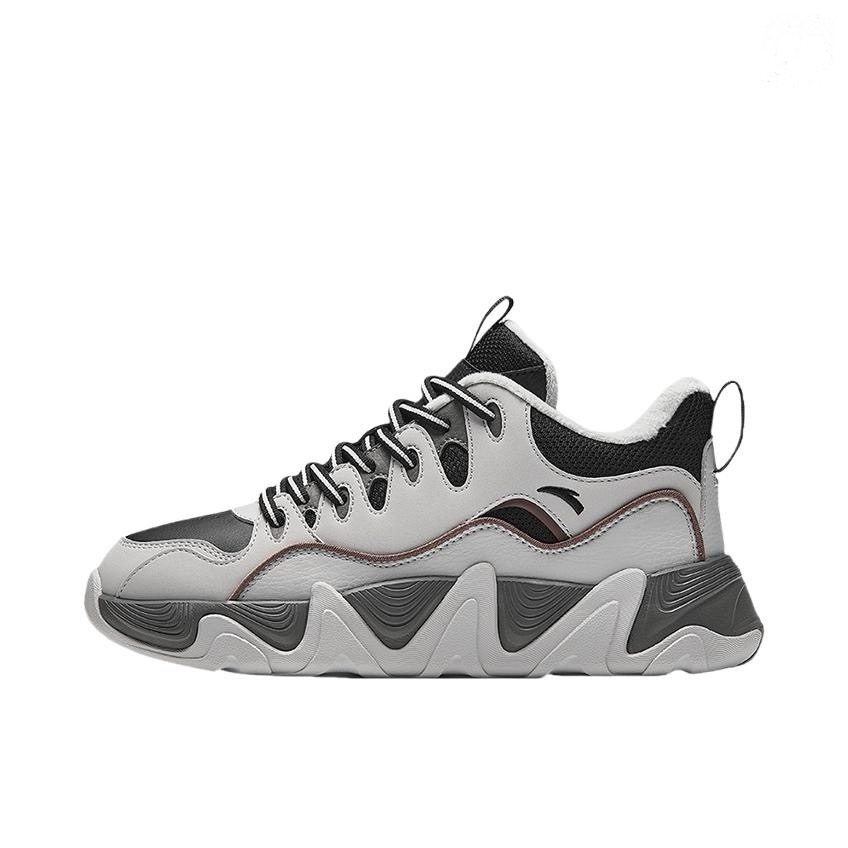 Anta Back Wave 1.0 Slip Resistant, Abrasion Resistant, Thermal Mid Top Casual Shoes Women's Black Gray