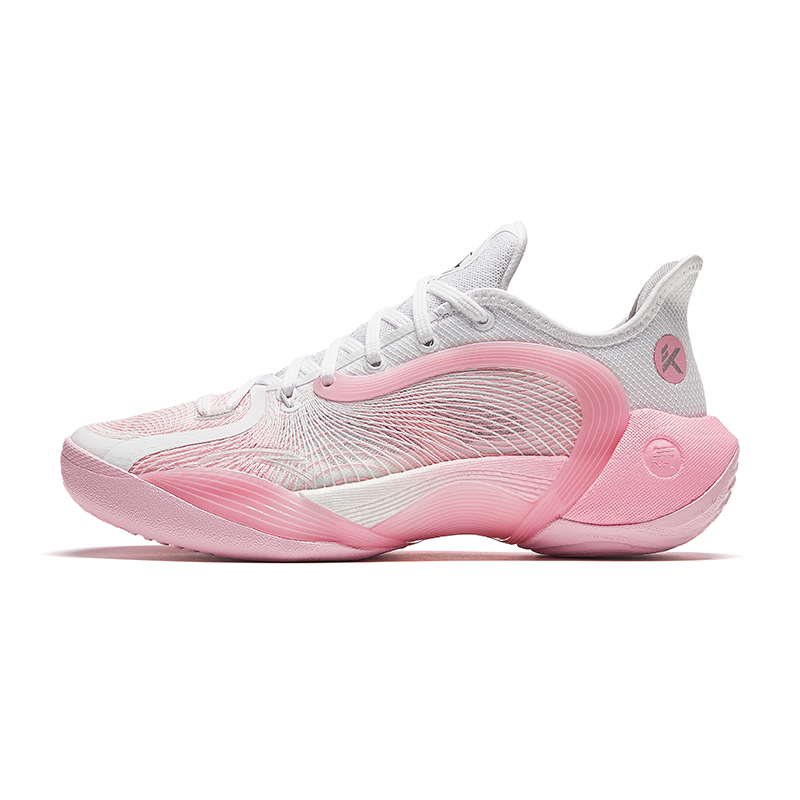 Anta Three Points Of Rain 2 Generations Cushioned Slip-Resistant Low-Top Basketball Shoes Unisex Pink Lake
