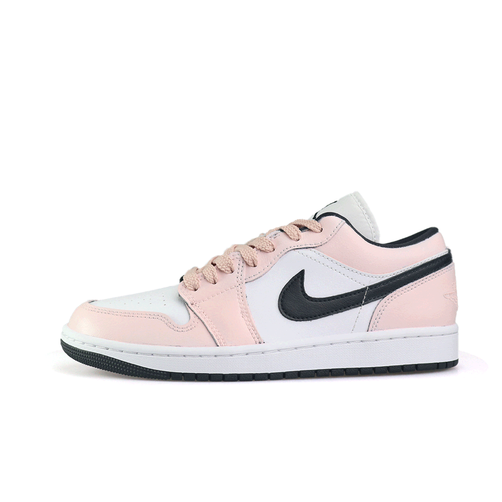 Jordan Air Jordan 1 Blue Cat Artistry Abrasion Resistant Low Top Vintage Basketball Shoes Unisex White Pink