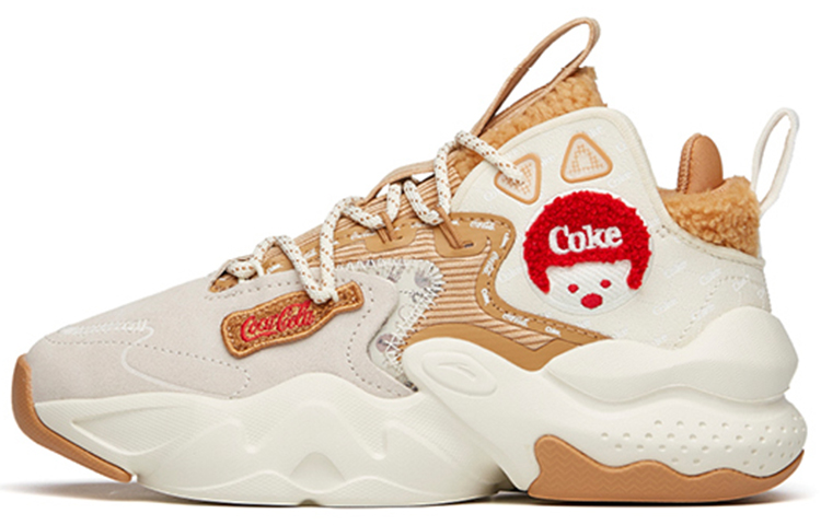 Coca Cola Anta Life Collection C37 Cushioned Slip-Resistant Low-Top Skateboard Shoes Women's Brown White
