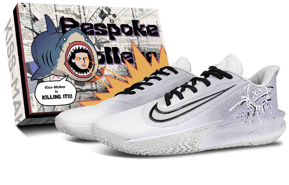Nike Precision 7 Shock Absorbers Low Top Basketball Shoes Unisex White Purple
