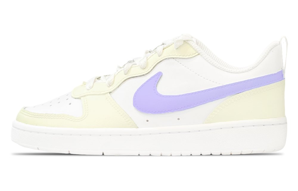 Nike Court Borough Blue White Forest, Purple Slip Resistant Low Top Skateboard Shoes GS White Purple