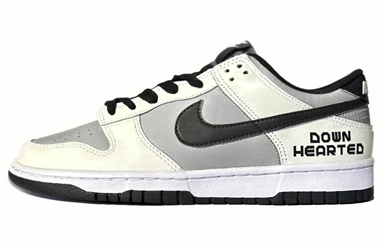 Nike Dunk Slip-Resistant Cushioning Lightweight Low-Top Skateboard Shoes Men's Black White Gray