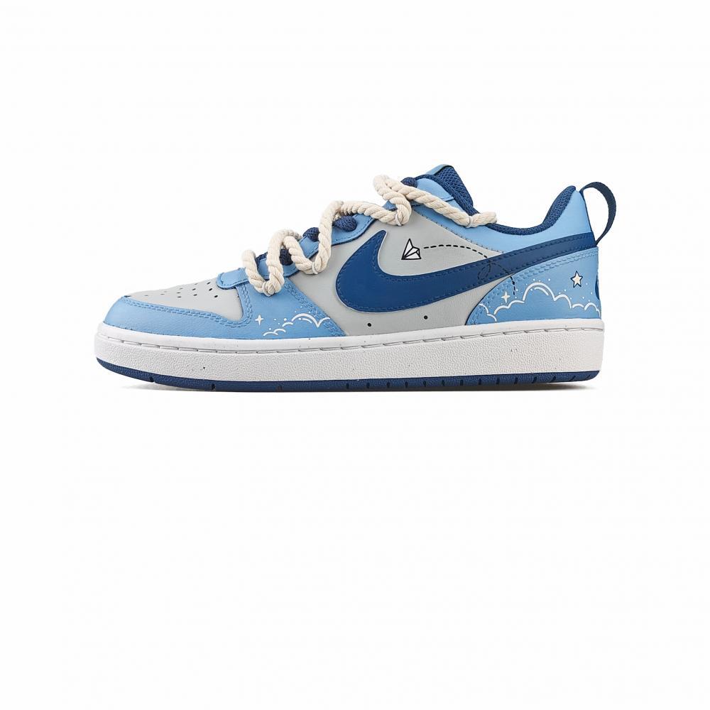 Nike Anti-Slip And Wear-Resistant Lightweight Low-Top Skateboard Shoes GS Light Blue