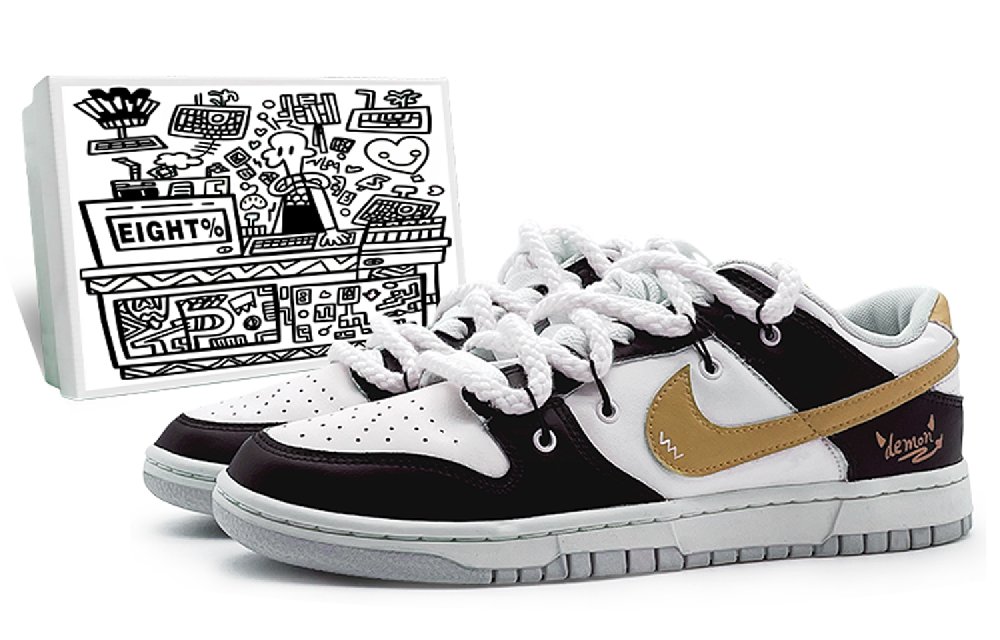 Nike Dunk 'Pure Platinum' Slip-Resistant Cushioning Abrasion-Resistant Low-Top Skateboard Shoes Men's Black Yellow