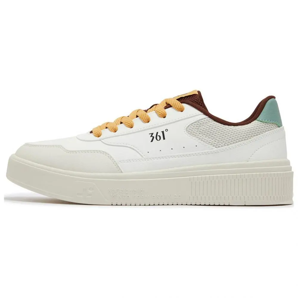 361° Wear-resistant And Lightweight Low-Top Skateboard Shoes Men's White Brown