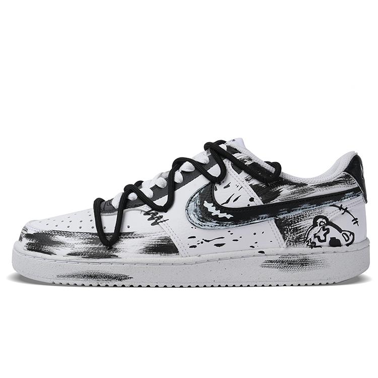 Nike Court Vision 1 Low-Top Skateboard Shoes Men's Black White