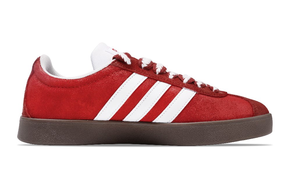 Adidas Neo VL Court 2.0 Flame Pudding Anti-Slip Wear-Resistant Low-Top Skateboard Shoes Unisex Red White