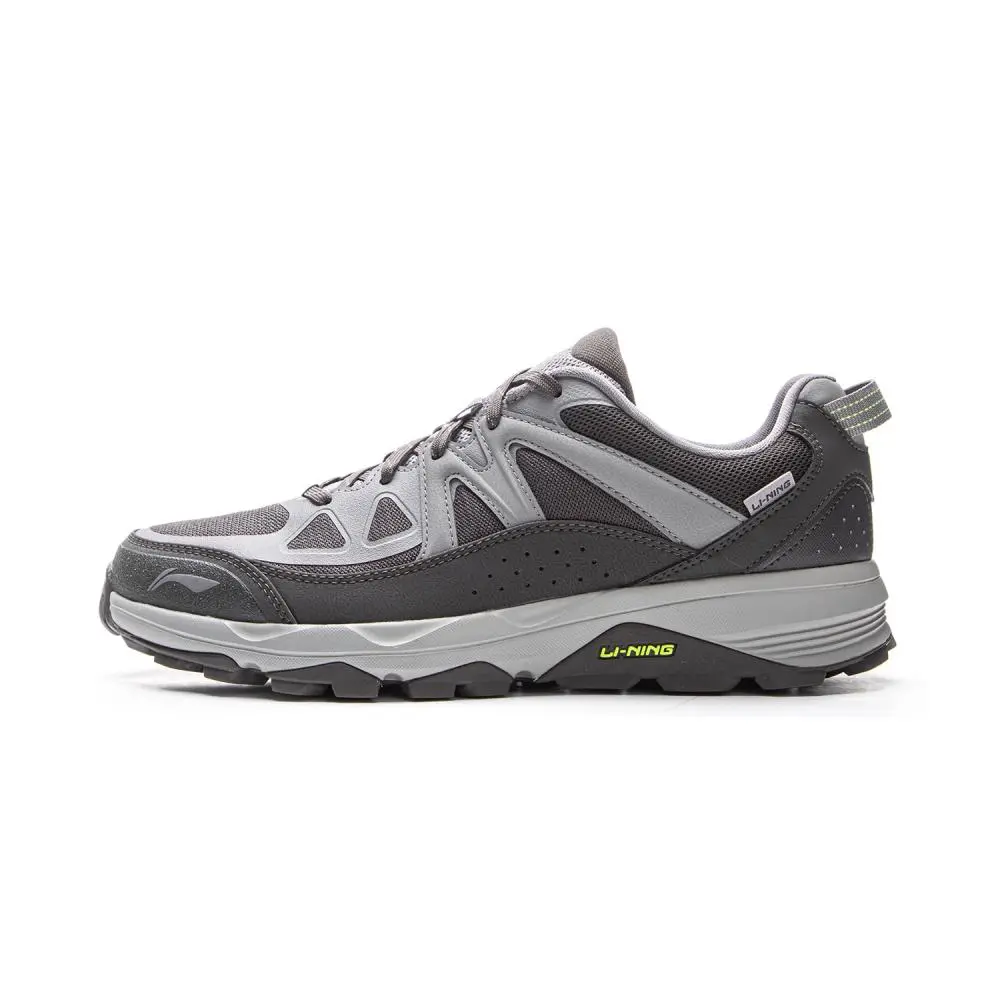 LiNing Gundam Cushioning, Abrasion Resistant, Slip Resistant, Rebound Low top Trail Running Shoes Men's Gray