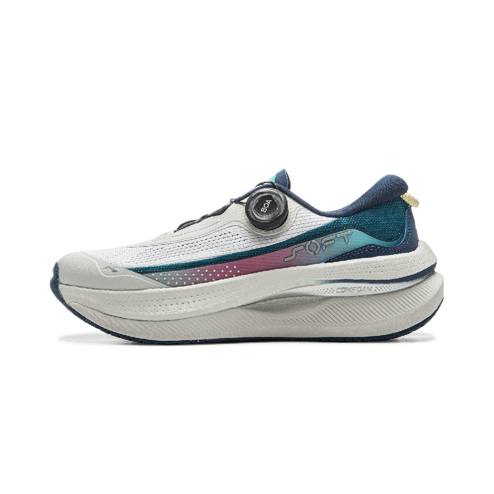 LiNing Soft Go Ma Cushioning Anti-Slip Wear-Resistant Breathable Support Rebound Low-Top Casual Shoes Women's Blue